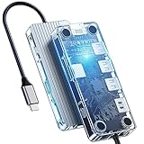 ORICO USB ハブ 8 in 1 Type C ドッキングステーション 透明 USB C ハブ 3*USB3.0 Type-A ポート