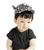 【SEBLES】ベビー 赤ちゃん 帽子 キャップ プリント カジュアル 角 ブラック ホワイト 黒 白 ユニセックス UVカット 紫外線カット お出かけ お洒落 6ヶ月-2歳(ブラック)