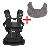 【フロントビブパッドセット】BabyBjorn（ベビービョルン） ONE+ Air ブラック+ 今治フロントビブパッド グレーストライプ