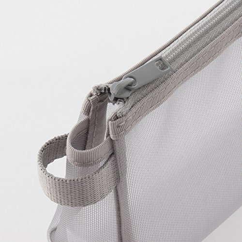 無印良品 ナイロンメッシュペンケース マチ付 グレー 約１９ １０ ４ｃｍ 文具百貨