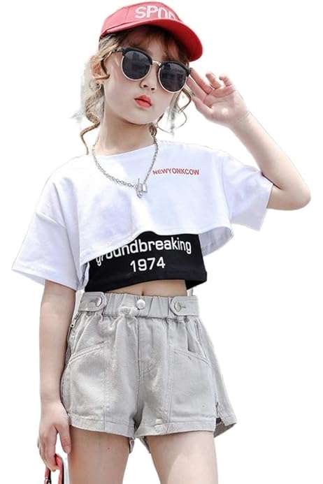 Amazon | [TRVELBETT] キッズダンス衣装 3点セット トップス＋ベスト＋  