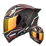 MOTOBOSS バイクヘルメット フルフェイスヘルメット ブルートゥース付き システムヘルメット フリップアップ メンズ レディース 四季対応 オートバイジェット ダブルシールド大きいサイズ 洗える裏地 日焼け止め UVプロテクション Bluetooth 耐衝撃 DOT認定 防風雨 通勤 通学 (M,B15)