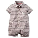 カーターズ Carter's ロンパース 半袖 綿100% Striped Cargo Romper 3M (55-61cm) [並行輸入品]