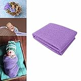 (フィーショー)FEESHOW ベビーラップブランケット ベビーコスチューム 着ぐるみ おくるみ 柔らかい レース 写真撮影 寝相アート 出産祝い 百日祝い ラベンダー シングル