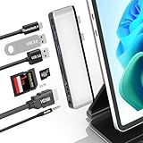 Surface Pro 11/10/9/X 専用 USB-C ハブ ドッキングステーション｜4K HDMI・Thunderbolt 4（8K映像+40Gbpsデータ+100W PD充電）・USB 3.0×2・SD/TFカードスロット・3.5mmオーディオ対応 7-in-1 多機能拡張アダプタ