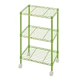 ルミナス メタルラック フローラルシリーズ カラーラック グリーン 3段 ポール径19mm 幅45.5×奥行29.5×高さ76cm AFF45763GR