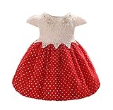 Candykids　ベビードレス ベビーデイジー 結婚式 セレモニードレス フォーマルドレス 子供服 女の子 赤ちゃん お宮参り ティアードスカート　ベビードレス フォーマルドレス (90cm, レッ