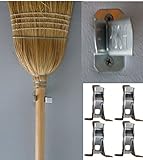 メタルスプリンググリップクランプガレージクローゼット壁Organizer for Brooms、Mops、Rakes、etc。 L シルバー ZA069