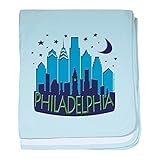 CafePress – Philly Skyline Mega Cool – スーパーソフトベビー毛布、新生児おくるみ ブルー 076687487725CD2