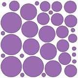 N.SunForest 34 Lilac Polka Dots Vinyl Wall Decals Removable D?cor Stickers Home Kitchen Baby Nursery