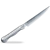 藤次郎 ペティナイフ 120mm 日本製 コバルト合金鋼 両刃 果物や野菜の皮を剝いたり飾り切りに最適 肉や魚の調理にも使える万能包丁 柄は握りやすいトルネード模様 オールステンレス TOJIRO PRO SERVICE en SALLE DP霞流し