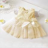 M.Z.L　子供ドレス　 ピアノ発表会ドレス 女の子ドレス キッズドレス 結婚式　演奏会 卒園式　 リボン飾り　可愛いベビー用ヘアバンド　ヘアアクセサリー　付きます (75cm, ライトイエロー)
