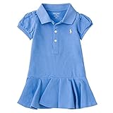 ラルフローレン 半袖 パフスリーブ ワンピース&ブルマ Cotton polo dress & bloomer ベビー 襟付き 女の子 】 (サイズ：9m、カラー：Harbor island blue