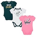Gerber Childrenswear NFL Philadelphia Eagles Girls 20183パックボディスーツ、ピンク、0 – 3ヶ月