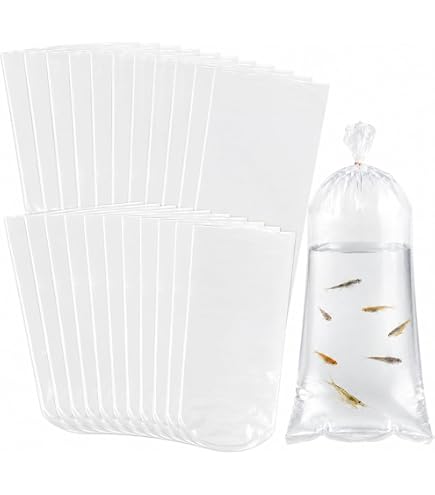 Amazon.co.jp: O-O- 観賞魚発送用 丸底ビニール袋 透明 10枚 180×450mm