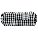 acortile 抱っこ紐収納カバー M 日本製 【ギンガム白×ボーダー】 90日保証 リバーシブル 裏生地ボーダー シッカリ生地