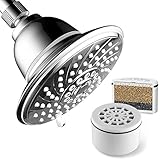 High Quality By HotelSpa Filtered Shower Head Extra-Large 6 Inch Chrome Face 6 Setting Showerhead wi