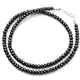 [シルバーワン] ma ブラックスピネル シルバー925[幅6mm 長さ50cm]黒 ビーズ ネックレス メンズ