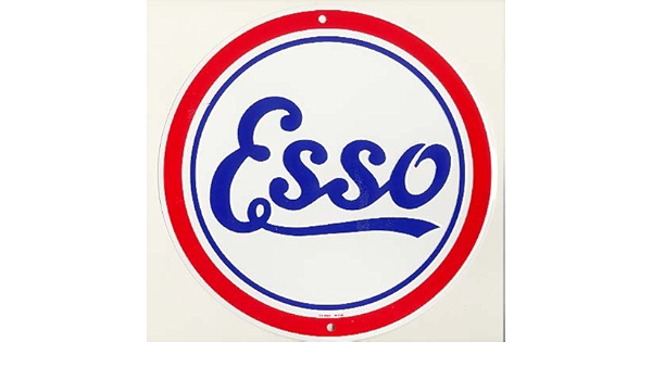 Amazon Co Jp Esso エッソのロゴマーク ラウンドタイプ 円形 アメリカンブリキ看板 ホーム キッチン