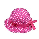 （サクララ）Sakulala ベビー 赤ちゃん 日焼け 日よけ 帽子 キャップ 子ども 子供 日差し UV コットン 100%綿 つば 付き 女の子 お出かけ 紫外線 防止 水玉 リボン