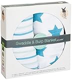 Lassig Swaddle and Buep Blanket, Stars and Stripes Boys/Blue by Lassig [並行輸入品]