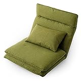 ソファー ソファーベッド 3way 頭・背面リクライニング 42段ギア 1人掛け 座椅子 シングル ファブリック張地 グリーン