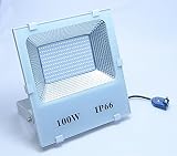 お洒落な LED 投光器 ホワイト 30W 50W 100W 150W 200W 高光度SMD IP66 爆光 薄型 店舗 工場 駐車場に (100W)