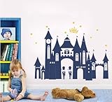 Pop Decors Removable Vinyl Art Wall Decals Mural for Nursery Room, Princess Castle
