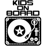 14色 KIDS ON BOARD DJ ターンテーブル ステッカー【KIDS IN CAR 男の子 女の子】 (ブラック)