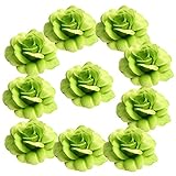 Fityle DIY手工芸品　人工シルク　ローズ　ヘッド　花飾り　結婚式フラワー　パーティーアクセサリー　5cm10個入り　全11種選べ - 緑, 5cm