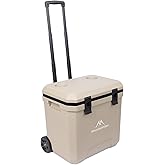 Mountainhiker クーラーボックス 36L 大容量 保冷ボックス ハードクーラー 5日間保冷 ホイール付き アルミ合金製 伸縮ハンドル キャンプ BBQ 釣り 災害対策