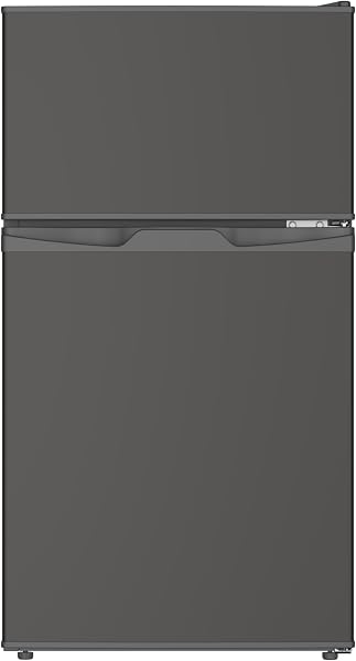 TCL Compact Refrigerator 85L Direct Cooling Ultra-thin Width 455mm Single Living Compact Refrigerator with Freezer (25L) Vegetable Compartment with Interior Light and Temperature Control Gray CRT85AH - 1