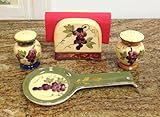 Tuscany Colorful Grapes Hand Painted Table Top set, 84025/28 by ACK by ACK