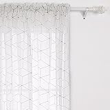 DeconovoロッドポケットCurtians Rhombus薄手のカーテンを子供用1パネル 52x84 inch CT0953-2