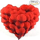cnomg たっぷり 2000枚 プロポーズ バラ 花びら 造花 薔薇の造花 結婚式 誕生日 お祝い 飾り(赤)
