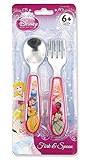 Princess Stainless Steel Fork & Spoon Set by Disney [並行輸入品]