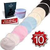 SUPER SALE Organic Bamboo Nursing Pads With FREE Laundry Storage Bag - Ultra Soft, Reusable, Hypoall
