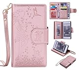 Sony Xperia Z5 ケース カード収納 手帳型 ウォレット型 スタンド機能 ケース ストラップ付き 落下防止 マグネット開閉式 財布型 カバー Sony Xperia Z5 ケース (P9 