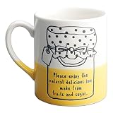 マグカップ ジャムイラスト 陶器製 330ml 日本製 手作り カフェ風 (イエロー)