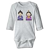 Sasa85 ひなまつり すこやかな成長 イラスト 長袖ボディースーツ ベビー服 トップス プレゼント フィットオール グレー 18 Months