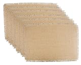 DII 100% Jute Rustic Vintage Placemat for Parties BBQ's Everyday & Holidays Use (Set of 6), Natural 