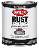 krylon 69216 Rust Protector and Preventative Enamel with Primer Quarts, Satin Black [並行輸入品]