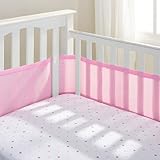 Breathablebaby Mesh Crib Bumper - Breathable, Hypoallergenic Fabric (Pink Mist) by BreathableBaby