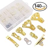 トップ品質画像ハンガー、Hilitchi 140-pcs Professional画像DutyフレームフォトHanging詰め合わせキット – Holds 5 – 100ポンド