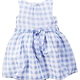 カーターズ Carter's ワンピース ノースリーブ ギンガムチェック リボンベルト ポリエステル100% オムツカバー付き Gingham Crepe Dress 12M (72-78cm)
