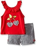 Kids本社ベビー女の子ノースリーブTop with Woven Shorts カラー: レッド