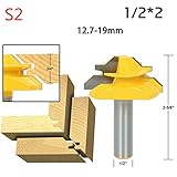 ROOwarMer - フライス盤用木工フライスカッター 45度幅 フライス cnc 木材ルータービットセット 1/4 1/2 (S2)