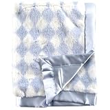 Hudson Baby ハドソンベビー Satin Blanket サテン ブランケット Blue White  ブルー×ホワイト