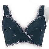 授乳対応Ｌ字型ワイヤー脇すっきりクロスオープンブラジャー　　ブラック　サイズ:F75