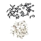 Dovewill ゴム　眼鏡部品　ホルダー端　メガネアクセサリー　コネクター　チェーン　グリップ　　ブラック＆クリア　約50個入り